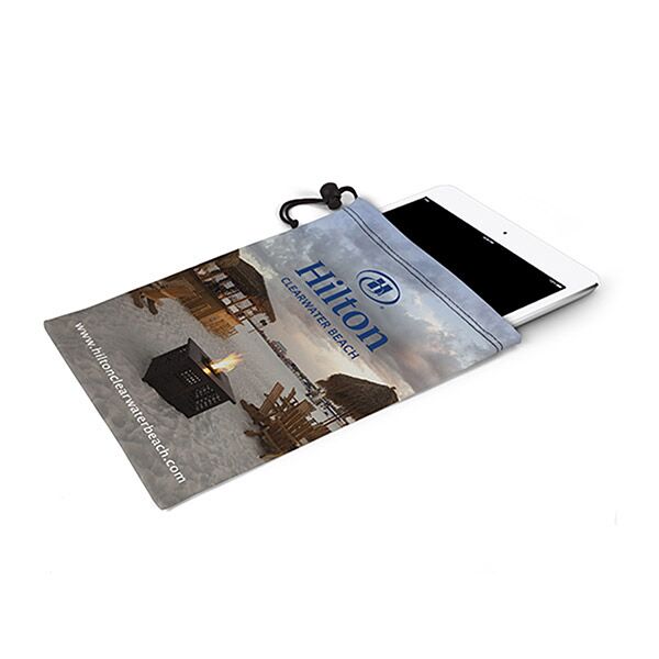 12" x 8.5" Ultra Opper Fiber® Drawstring Tablet Bag, Full Color, Full Bleed, Full Wrap Thumbnail