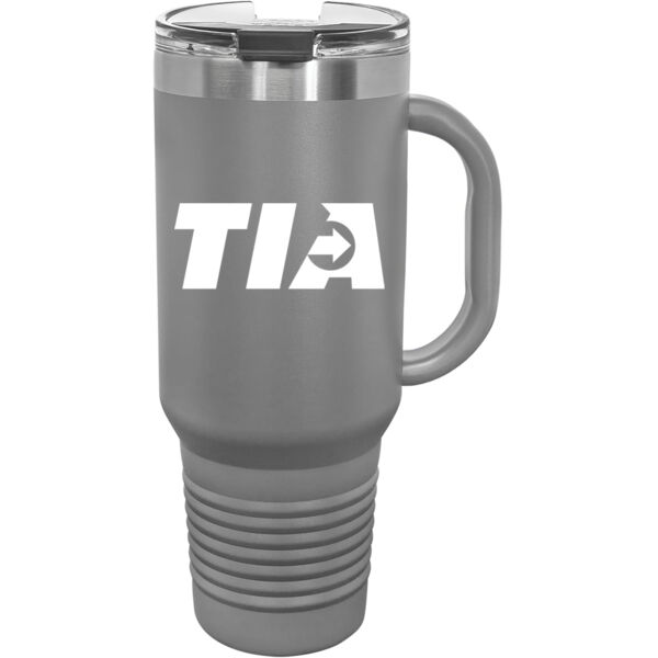   - Premium 40oz Travel Mug with Snap Lid & Straw Thumbnail